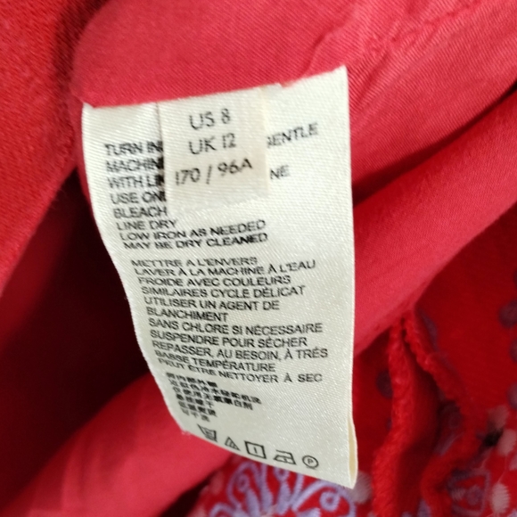 Anthropologie Aiko Red Embroidered Shift Dress - Picture 8 of 15